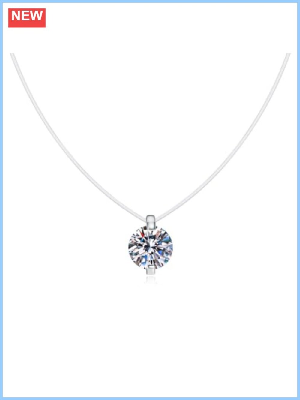 Round Solitaire Moissanite Pendant Necklace S925 Sterling Silver